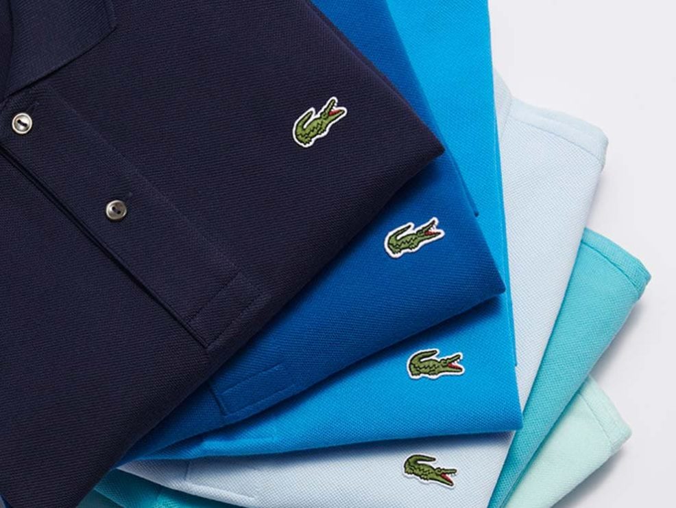 Lacoste shirts flat lay