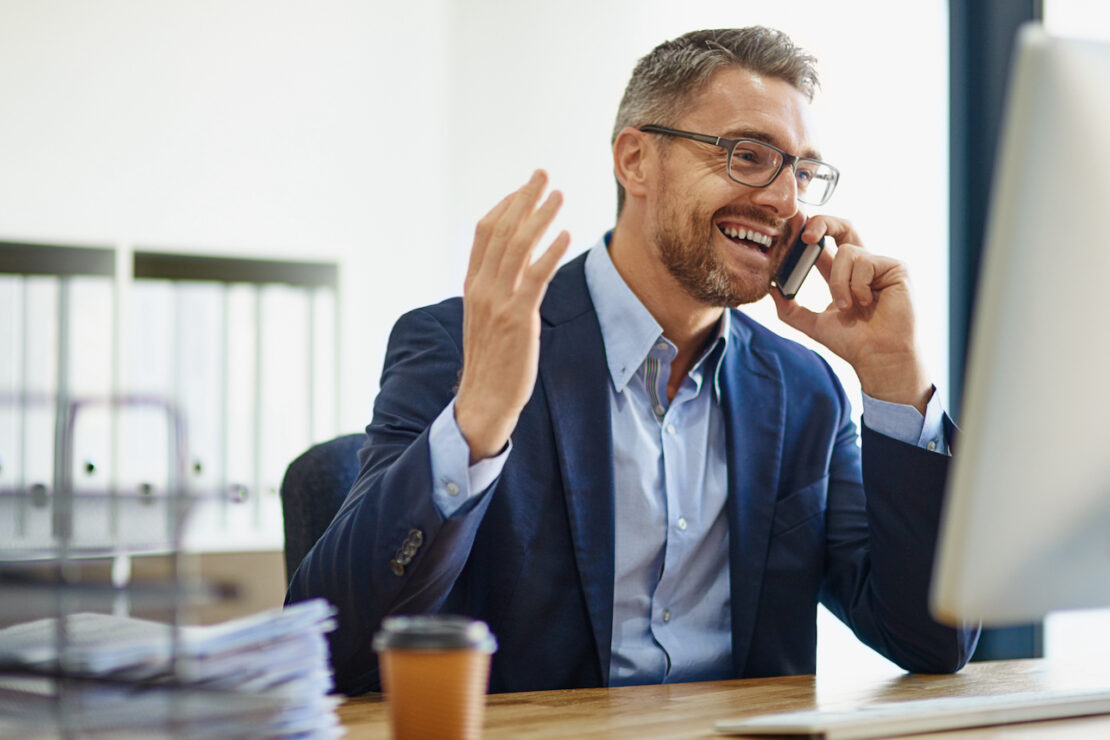 a dedicated call center agent on the phone