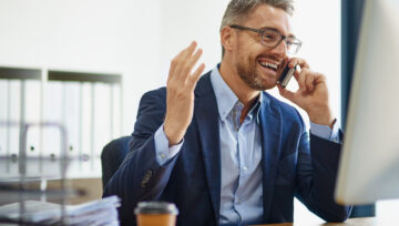 a dedicated call center agent on the phone