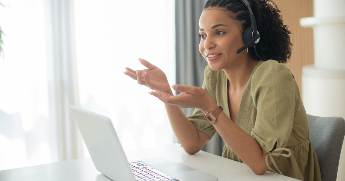 a person working in a BPO call center