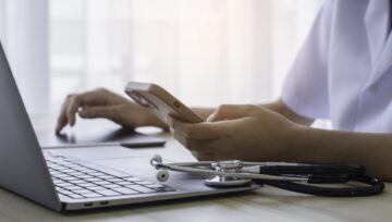 a medical call center agent providing customer service to a patient