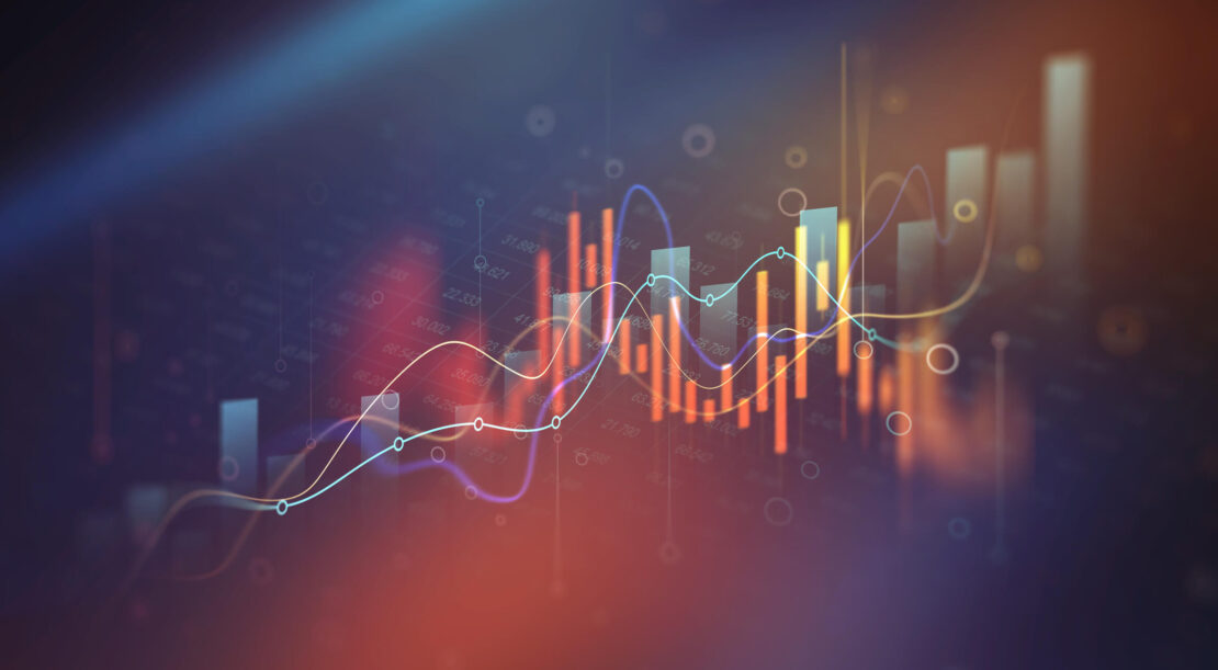 image of a chart and graph bars showing analytics