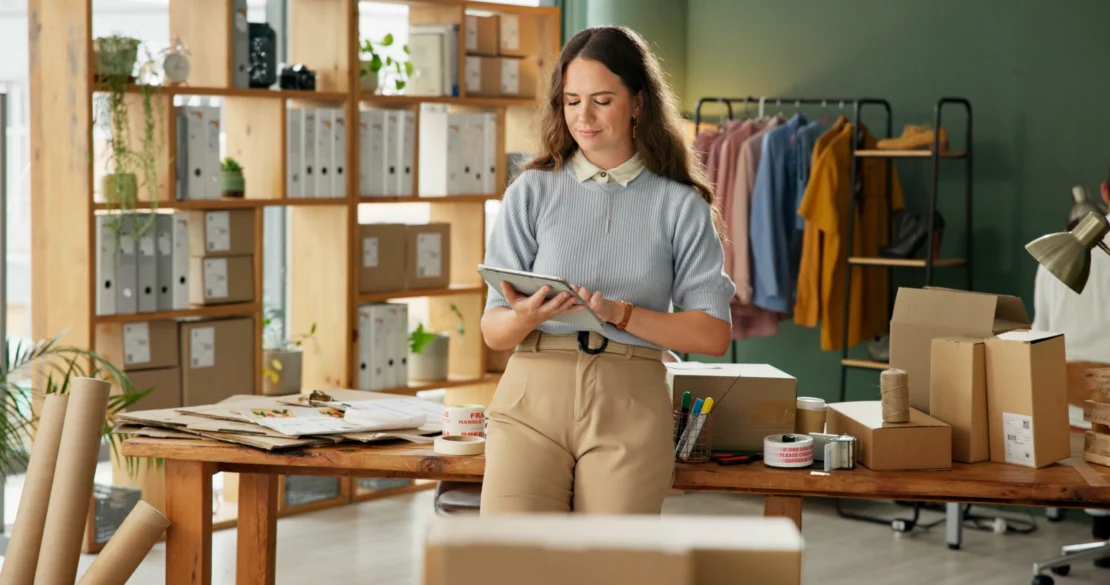 retail owner on an tablet