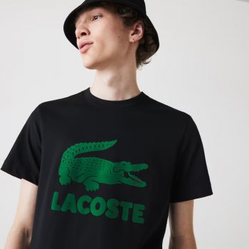man wearing Lacoste shirt