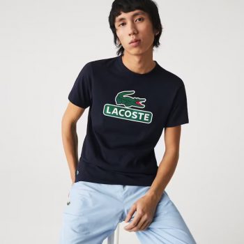Lacoste 5 man wearing Lacoste shirt