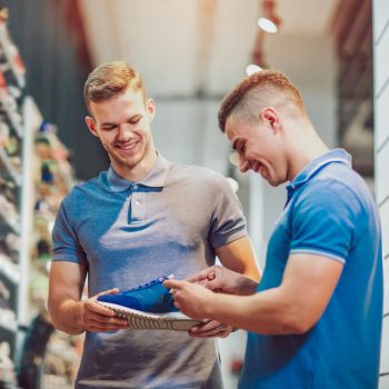 shoppers benefiting from an improved customer experience while shopping for shoes.